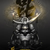 Japanese warrior SAMURAI 黒将－上杉謙信－　４つ切りワイドサイズ額入り