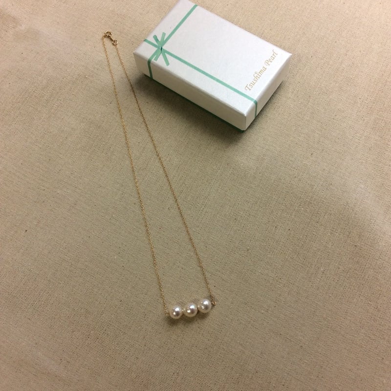 3粒ネックレス(あこや真珠7mm) | Tsushima Pearl 3粒ネックレス(あこや真珠7mm) | Tsushima Pearl