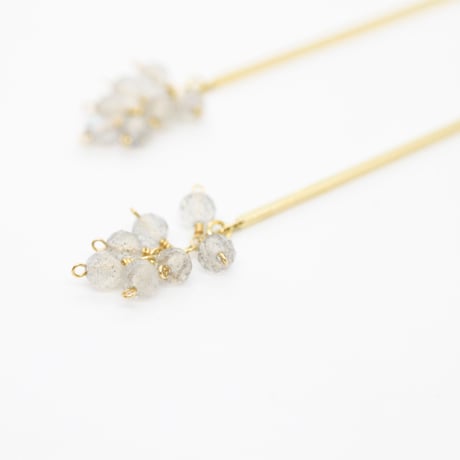 ラブラドライト スティック ピアス/イヤリング(MN190005-01)
