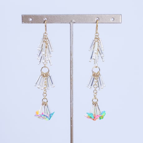 フラワースパンコール ピアス/イヤリング(シルバー)(MN240008)