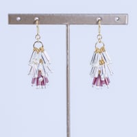 ティアードピアス/イヤリング(シルバー×ガーネット)(MN250015-09)