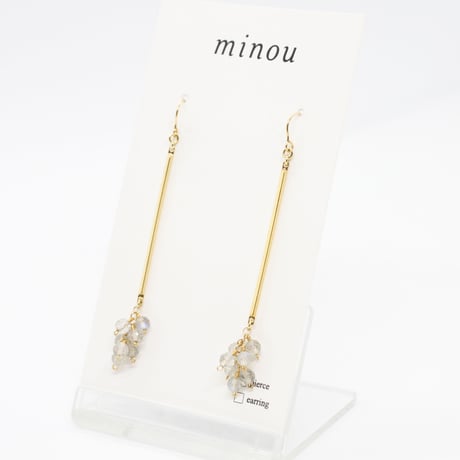 ラブラドライト スティック ピアス/イヤリング(MN190005-01)