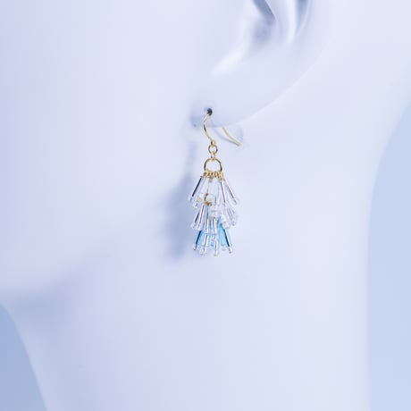 ティアードピアス/イヤリング(シルバー×ライトブルー)(MN250015-10)