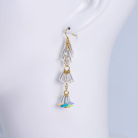 フラワースパンコール ピアス/イヤリング(シルバー)(MN240008)