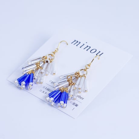 ティアードピアス/イヤリング(シルバー×ブルー)(MN250015-11)