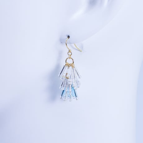 ティアードピアス/イヤリング(シルバー×ライトブルー)(MN250015-10)