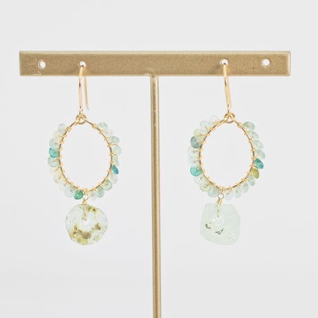 ローマングラス オーバル  ピアス/イヤリング(MN190002-17)