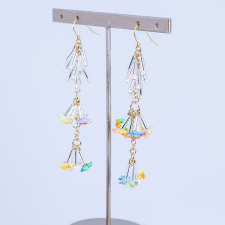フラワースパンコール ピアス/イヤリング(シルバー)(MN240007)