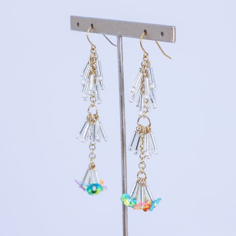 フラワースパンコール ピアス/イヤリング(シルバー)(MN240008)