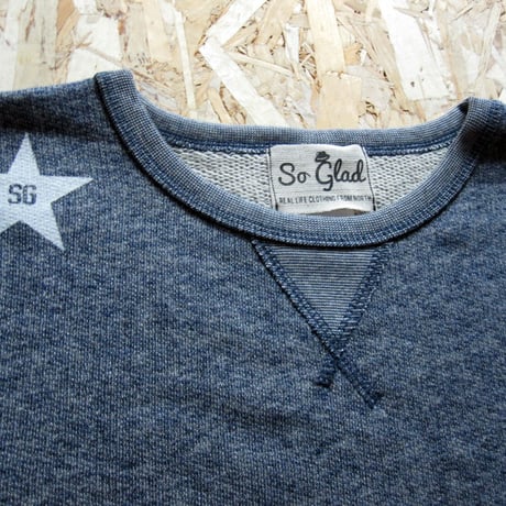 So Glad Star French Terry Sweat V・H・Blue