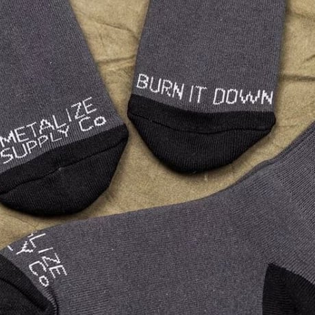 Retro Mid-Tube Cotton Socks flame(hemp gray × blue)