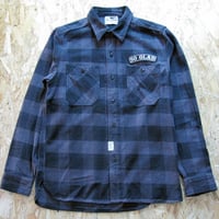 So Glad Hand Flannel Shirt Charcoal×Black