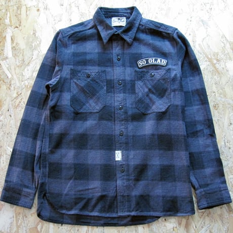 So Glad Hand Flannel Shirt Charcoal×Black