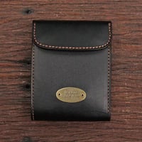METALIZE brass tag short leather wallet