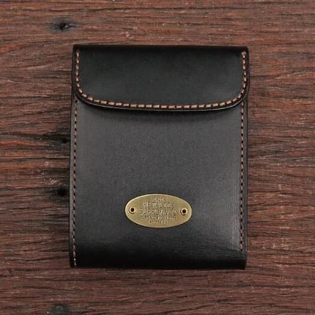 METALIZE brass tag short leather wallet