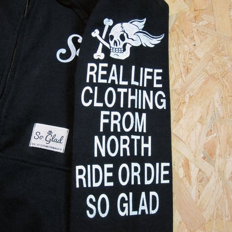 So Glad SKULL Zip Parka BLK