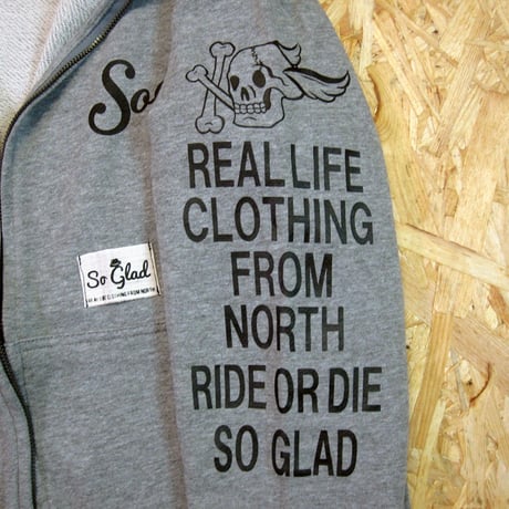 So Glad SKULL Zip Parka H・Gray