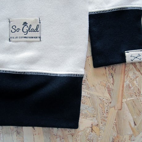 So Glad Vintage French Terry Sweat V・White×Black