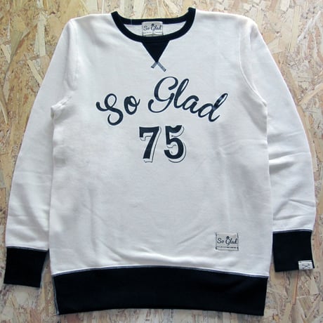 So Glad Vintage French Terry Sweat V・White×Black
