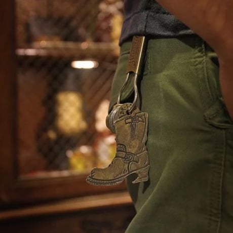 "There is a snake in my boot" Brass Opener Keyring