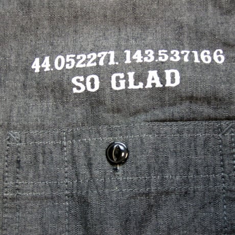 So Glad Band Collar Chambray Shirt Black