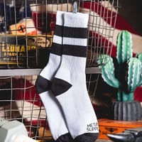 Retro Mid-Tube Cotton Socksclassic stripe(black × white)