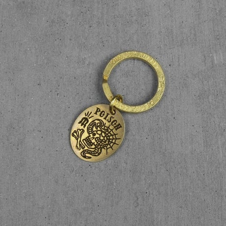 "POISON" Brass Brand Keyring