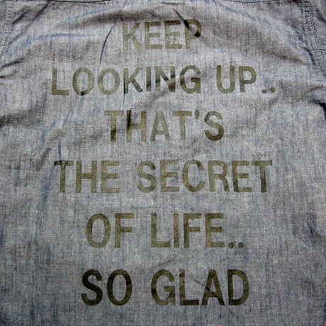 So Glad Band Collar Chambray Shirt Blue