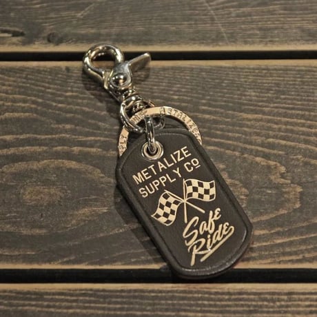 Safe Ride Leather Keychain