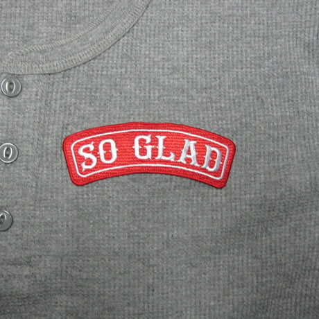 So Glad Waffle Henry Neck L/S TEE V・H