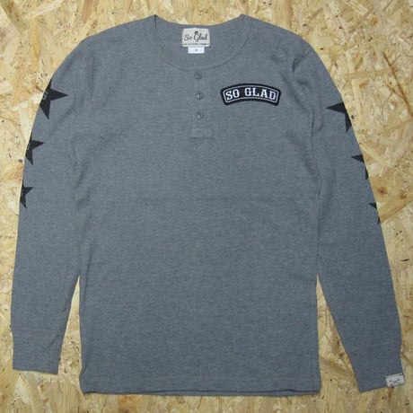 So Glad Waffle Henry Neck L/S TEE V・H
