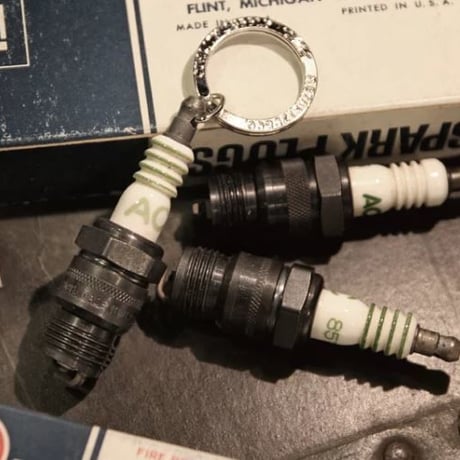 Old Stock "AC" Spark Plugs Remake Keyring