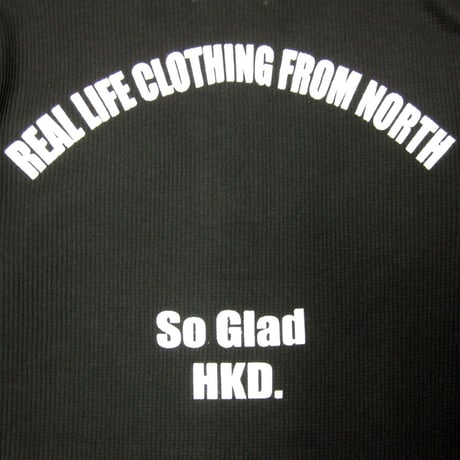 So Glad Waffle Henry Neck L/S TEE Black