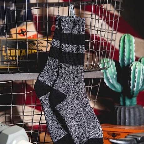 Retro Mid-Tube Cotton Socksclassic stripe(hemp gray × black)