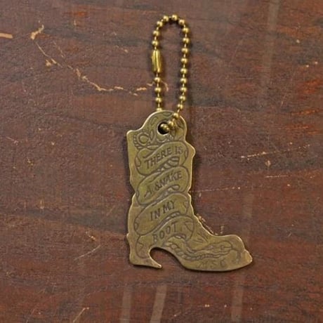 "There is a snake in my boot" Brass Opener Keyring