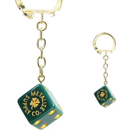 Lucky Clover Dice Keychain