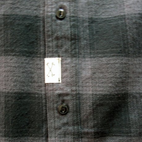 So Glad Hand Flannel Shirt Charcoal×Black