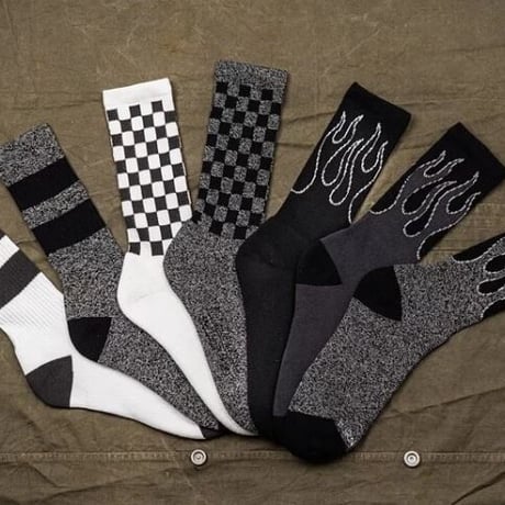 Retro Mid-Tube Cotton Socksclassic stripe(black × white)