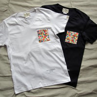 Flower Pocket V Neck TEE