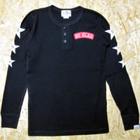 So Glad Waffle Henry Neck L/S TEE Black