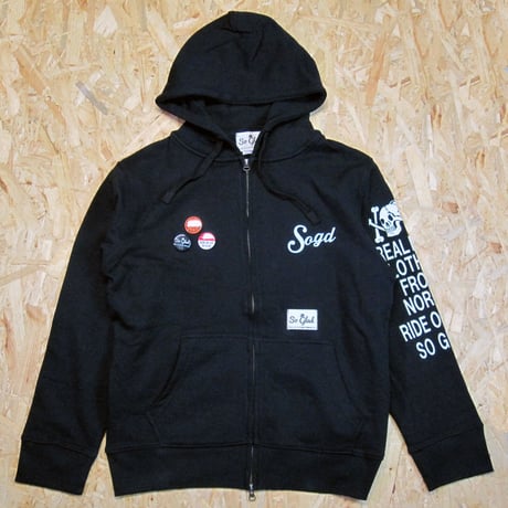 So Glad SKULL Zip Parka BLK