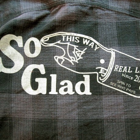 So Glad Hand Flannel Shirt Charcoal×Black