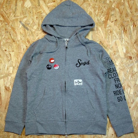 So Glad SKULL Zip Parka H・Gray