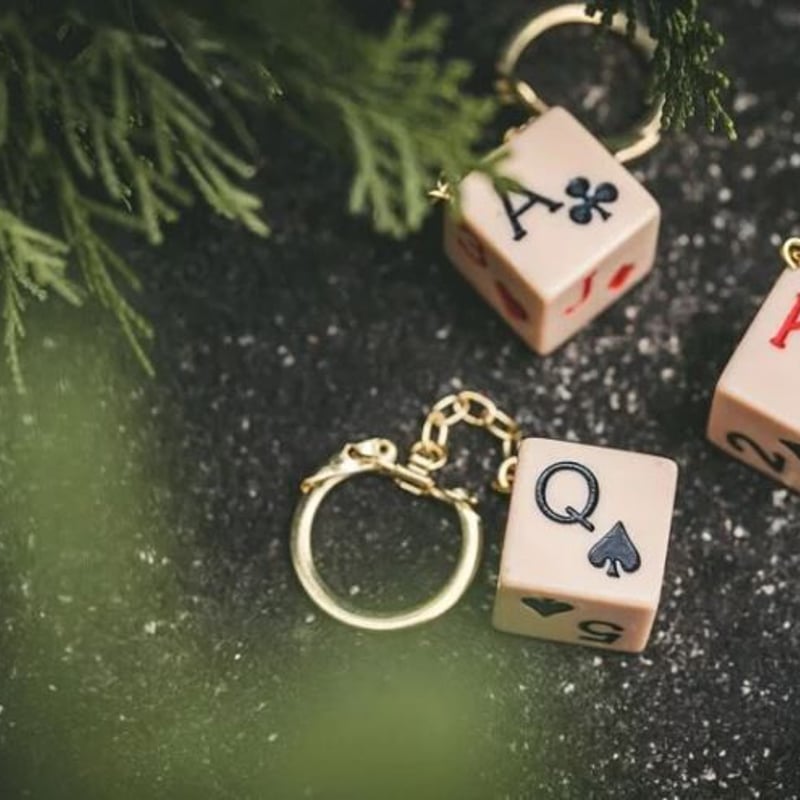 Vintage Poker Dice Keyring | So Glad web store