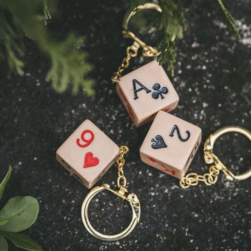 Vintage Poker Dice Keyring | So Glad web store