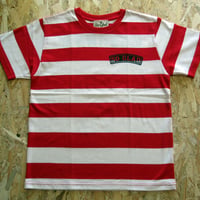 So Glad Bold Border TEE White × Red
