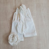 サテングローブショート・アンティークコサージュOF　G107OF