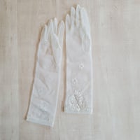 オーガンジーグローブミディアム・ゴールド刺繍　G113