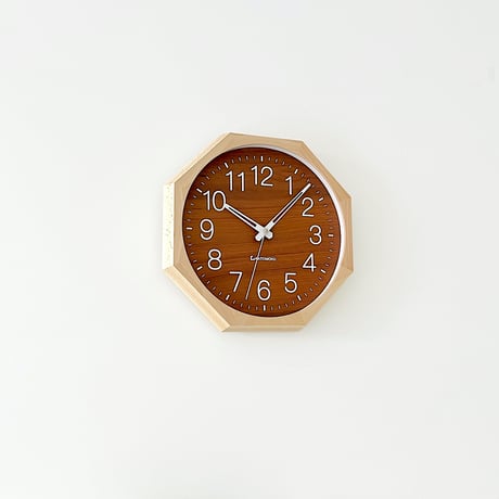 【名入れ付き】 KATOMOKU muku clock 2 八角形 ウォールナット文字盤 km-73NA8 木製 掛け時計