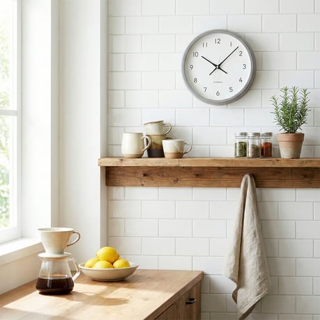 【名入れ付き】KATOMOKU muku clock 13 グレー km-104GR8 木製 掛け時計